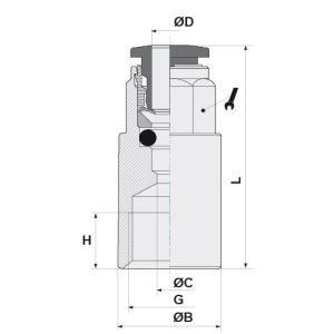 STRAIGHT FEMALE ADAPTOR D04 - 1/4