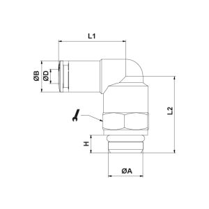 SWIVEL ELBOW MALE ADAPTOR PARALLEL D04 1/4