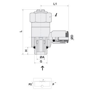 UNIDIRECTIONAL FLOW REGULATOR FOR CYLINDER 04-M5