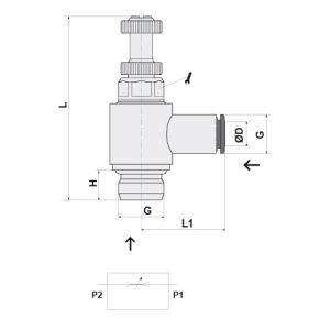 REG  FLUSSO BIDIREZ04-1/8 CON POMOLO
