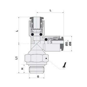 SWIVEL MALE BRANCH TEE PARALLEL Ø4 - G1/4