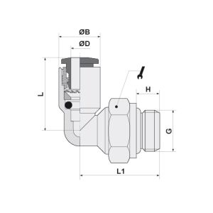 SWIVEL ELBOW MALE ADAPTOR PARALLEL Ø10 - G3/8