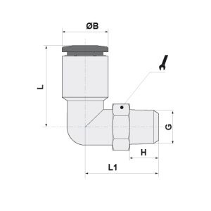 SWIVEL ELBOW MALE ADAPTOR TAPERED Ø4 - G1/4