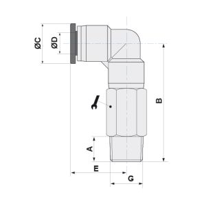 SWIVEL LONGER ELBOW MALE ADAPTOR TAPERED D10-1/2