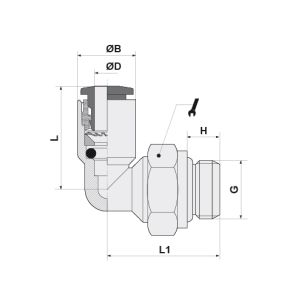 L girevole in tecnopolimero D10 1/4