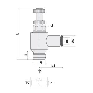UNDIRECTIONAL FLOW REGULATOR FOR CYLINDER Ø10 - G1/4