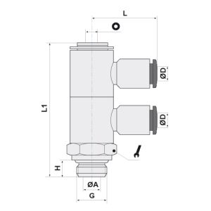 DOPPIO ANELLO SEMPLICE GIREVOLE CON ASTA Ø4 - G1/8