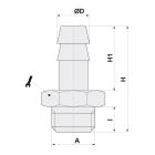 MALE HOSE ADAPTER 16-1/2 PG260